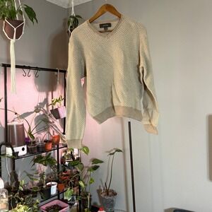Tasso Elba Textured Knit V-Neck Short Sleeve Sweater Beige Neutral Menswear M